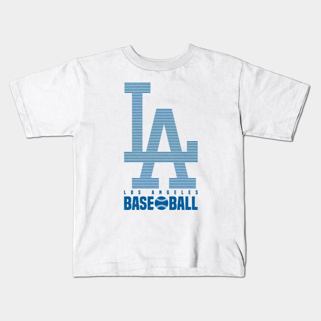 LA Baseball 1 Kids T-Shirt by HooPet